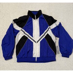 Vintage Women's Jacket AMANDA SMITH SPORT Medium Blue Retro 80's Aerobics